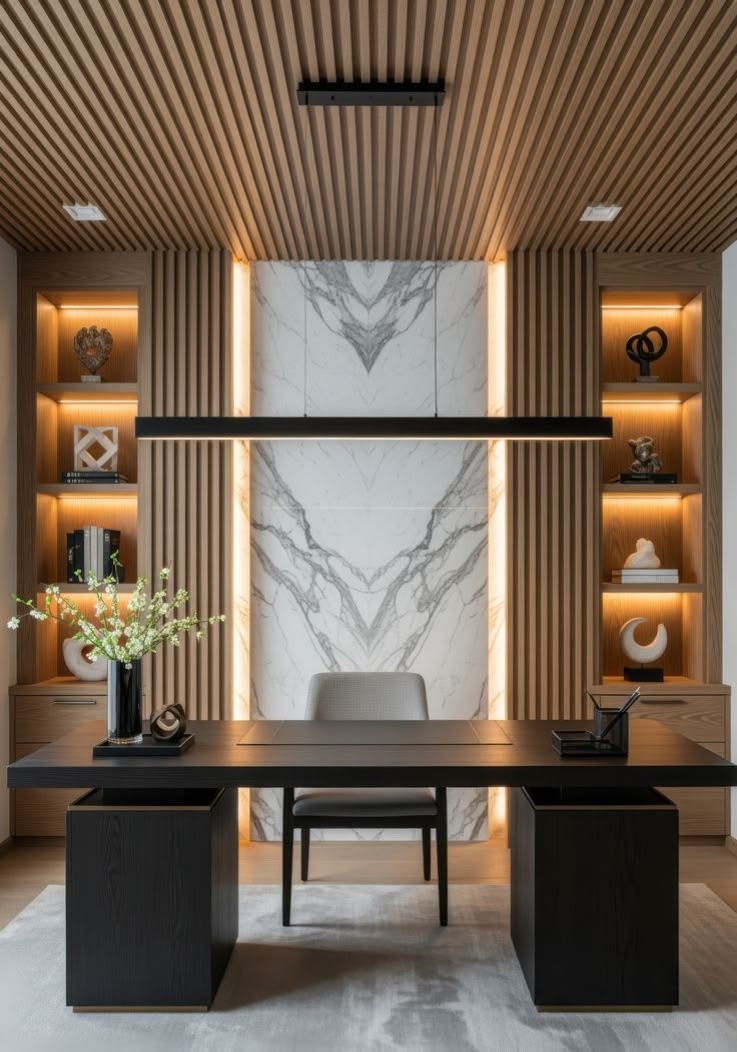 Managing Director Suite with Executive Desk with Leather Blotter & Cable Hub #51